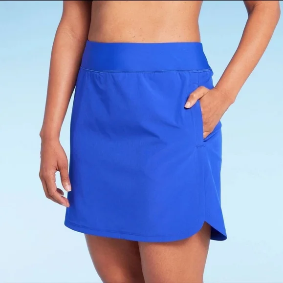 Lands' End Women's Plus Full Coverage Skirt Swim Swimwear UPF 50+ Skort - Picture 3 of 5